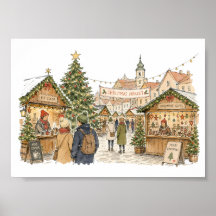 Escena del mercado de Navidad para amantes de la c