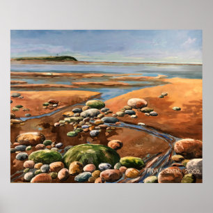 Póster Escena del océano en la playa de Tides Out