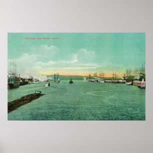 Póster Escena del puerto en Portland, Oregón 2