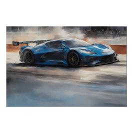 Póster Escena dinámica de raza urbana azul