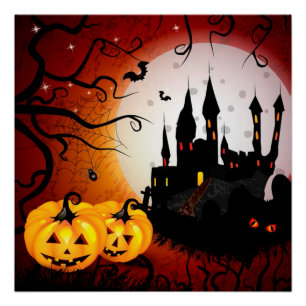 Póster Escena embellecida por poster/Halloween