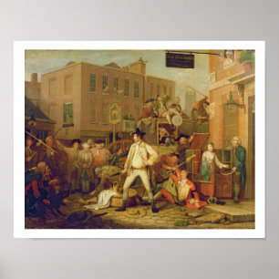 Póster Escena en una calle de Londres, 1770 (aceite en