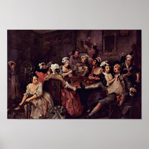 Póster Escena en una taberna "por Hogarth Guillermo