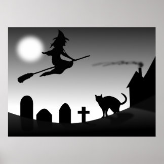 Póster escena espantosa de halloween