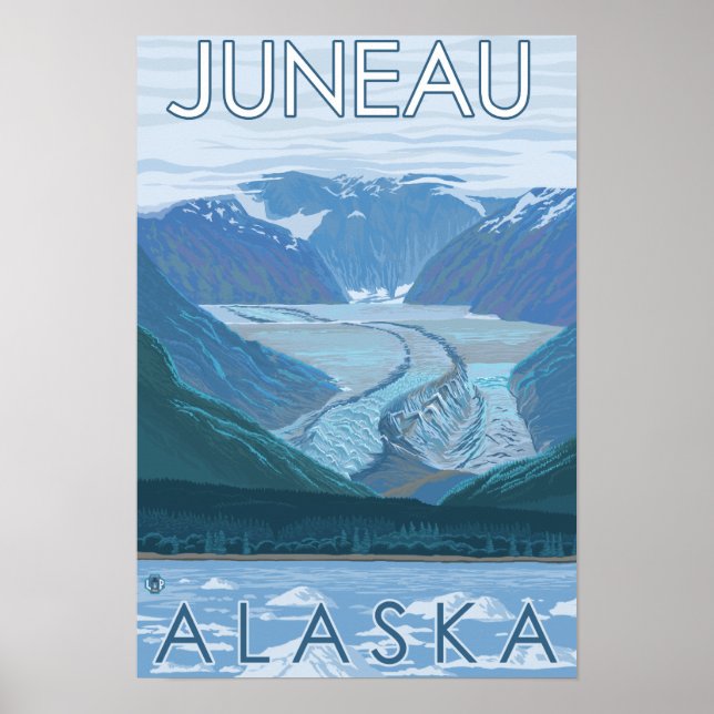 Póster Escena glaciar - Juneau, Alaska (Frente)