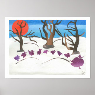 Póster Escena invernal de dar paso a los duques