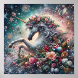 Póster Escena mágica unicornio 7 de invierno