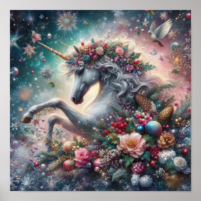 Póster Escena mágica unicornio 7 de invierno (Frente)