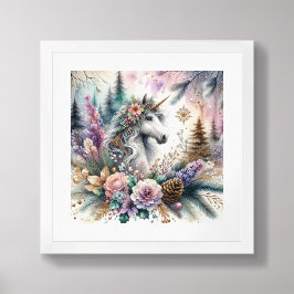 Póster Escena mágica unicornio de invierno 2