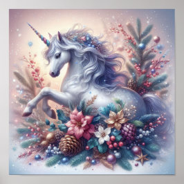 Póster Escena mágica unicornio de invierno 5