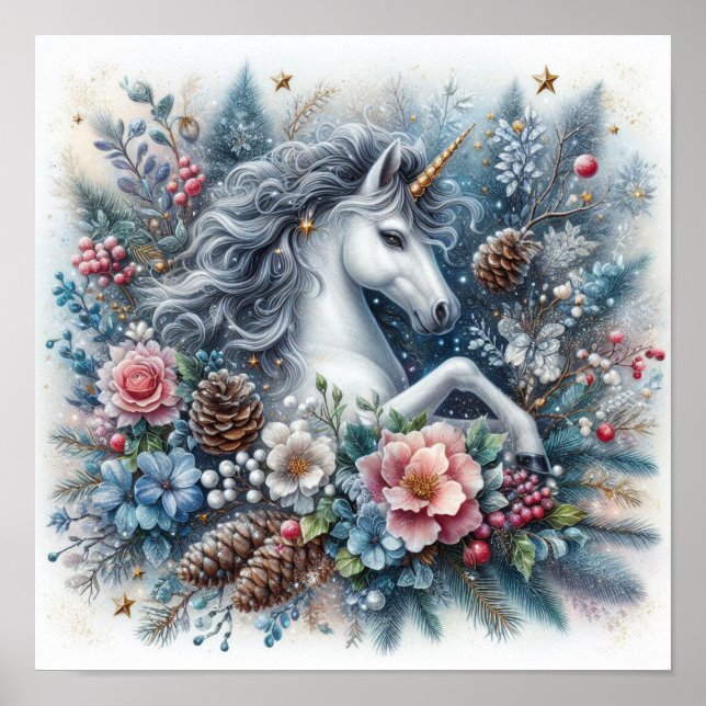 Póster Escena mágica unicornio de invierno 6 (Frente)