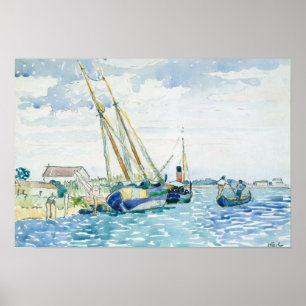 Póster Escena marina Barcos cerca de Venecia