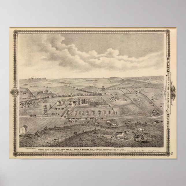 Póster Escena matutina, granja de valores de JD Rivers (Frente)