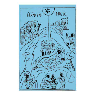 Póster Escena mínima de la natividad ortodoxa