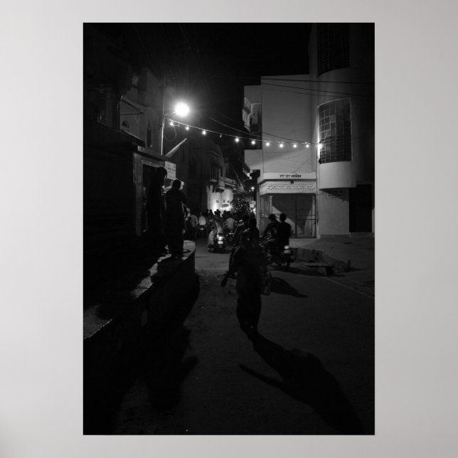 Póster Escena Nocturna de la Calle India - Fotografía Urb (Frente)