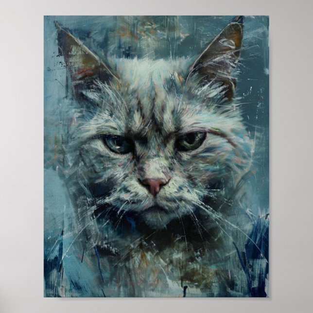 Póster Escena nostálgica del gato lluvioso (Frente)