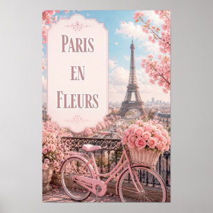 Póster Escena serena de balcón primaveral en París en Flo