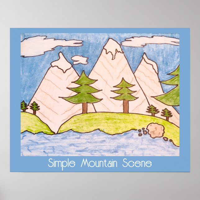 Póster Escena simple de montaña (Frente)
