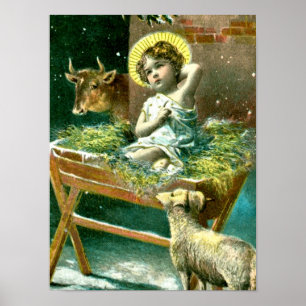 Póster Escena vintage del nacimiento