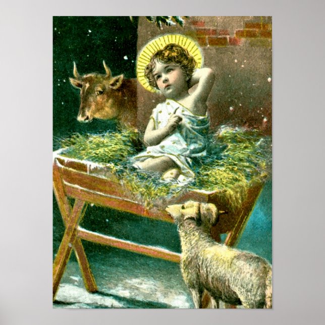 Póster Escena vintage del nacimiento (Frente)