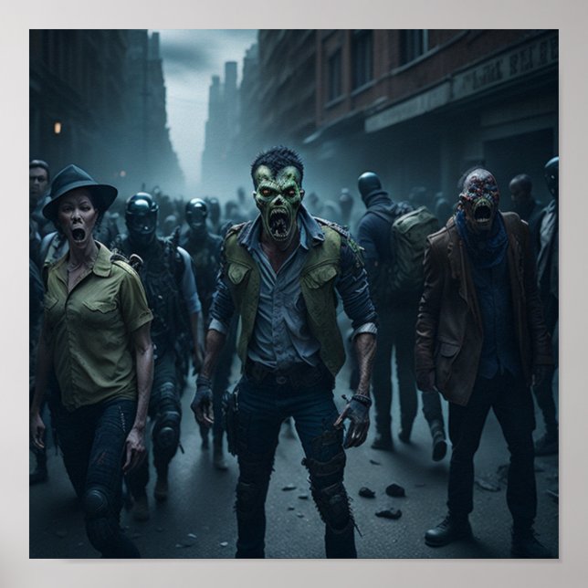 Póster Escena Zombie Apocalipsis (Frente)