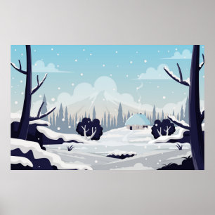 Póster Escenario de invierno