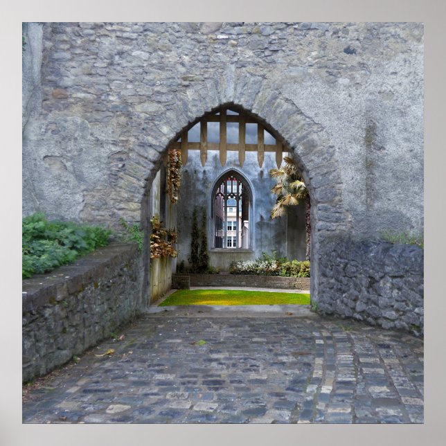 Póster Escenario de la ciudad de arquitectura de puertas (Frente)