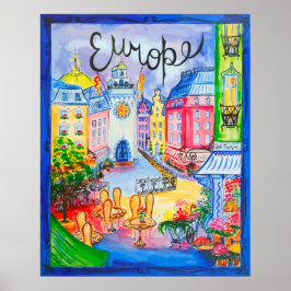 Póster Escenario de la ciudad de bonito Europa