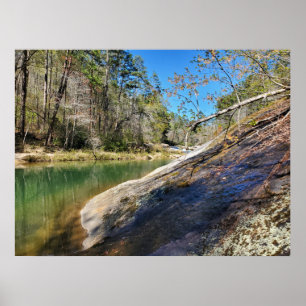 Póster Escenario de la curva del río Chattooga