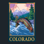 Póster Escenario de pesca de mosca en Colorado<br><div class="desc">Fly Fishing Scene - Colorado - Poster original de LP - fue creado en 2008. Esta imagen muestra escenas de Colorado.</div>