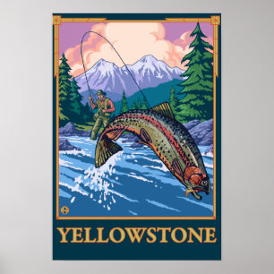 Póster Escenario de pesca de mosca - Parque nacional Yell