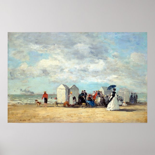 Póster Escenario de playa Eugène Louis Boudin (Frente)