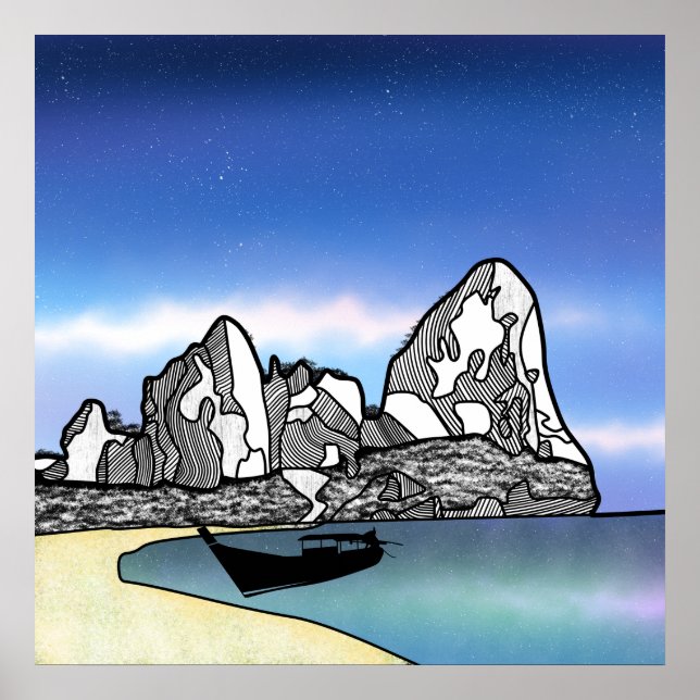 Póster Escenario de playa tropical de Tailandia (Frente)