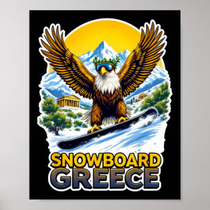 Póster Escenario De Snowboard En Grecia
