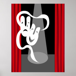 Póster Escenario de teatro con Poster de máscara