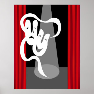Póster Escenario de teatro con Poster de máscara