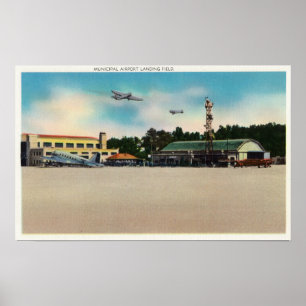 Póster Escenario del campo de aterrizaje del aeropuerto m