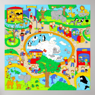 Póster Escenario del zoológico