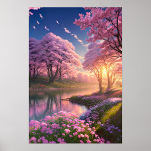 Póster Escenario mágico de primavera