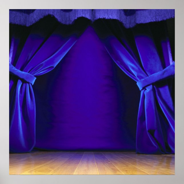 Póster Escenario vacío con cortinas (Frente)