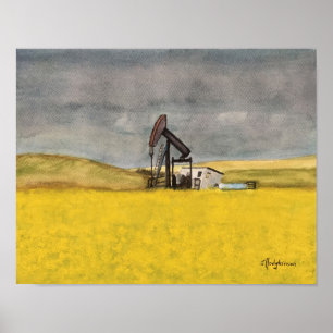 PÓSTER ESCENAS CANADIENSES: ALBERTA PRAIRIES WATERCOLOR