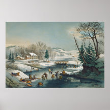 Escenas de invierno norteamericanas - Poster Bella
