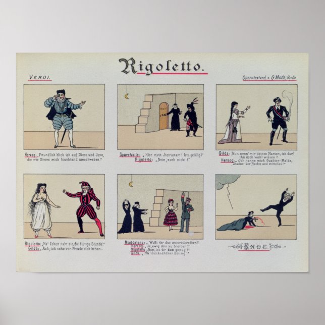 Póster Escenas de la ópera "Rigoletto" (Frente)