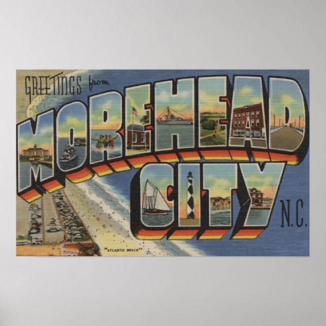 Póster Escenas de letras grandes - Ciudad más alta, NC (Frente)