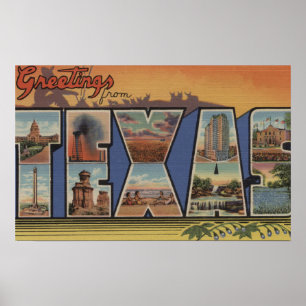 Póster Escenas de letras grandes de Texas 2