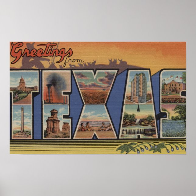 Póster Escenas de letras grandes de Texas 2 (Frente)