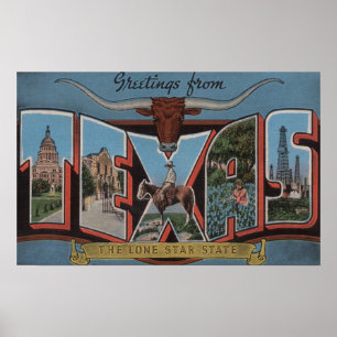 Póster Escenas de letras grandes de Texas 3
