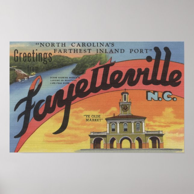 Póster Escenas de letras grandes - Fayetteville, NC (Frente)