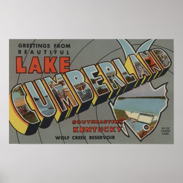 Póster Escenas de letras grandes - Lago Cumberland, KY (Frente)