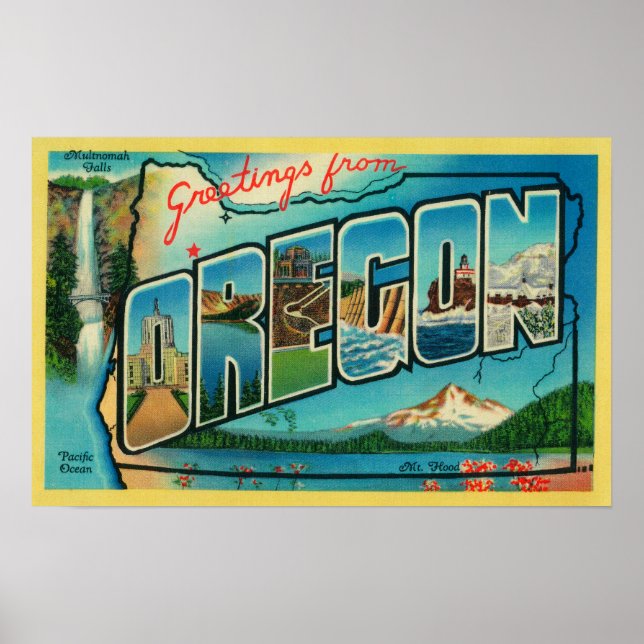 Póster Escenas de letras grandes Oregon 3 (Frente)